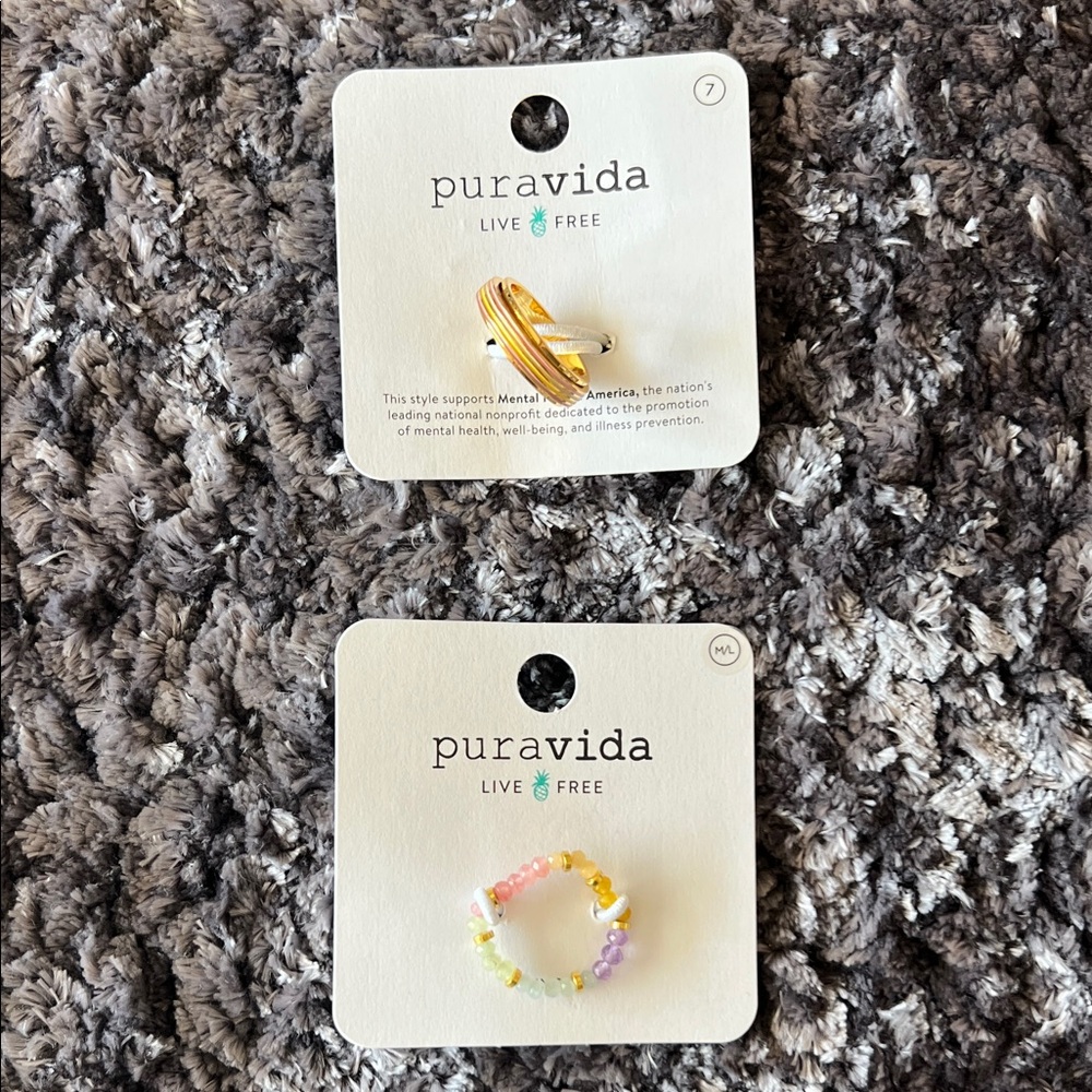 Pura Vida Ring Jewelry Set, bundle of 2, NWT